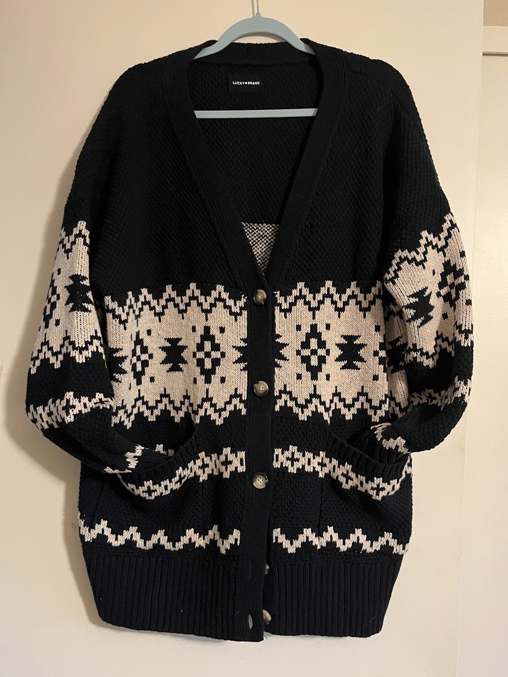 Lucky Brand Southwest Cotton Knit Cardigan XL
